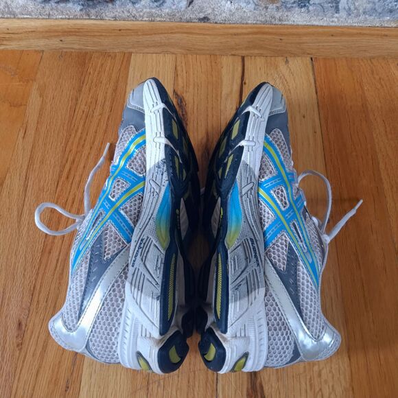 Asics  Dynamic Quomax GEL 7.5 T09CQ white turquoise running pickleball 7.5 - Picture 7 of 8